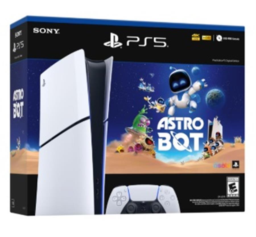  Consola PS5 Slim Digital con juego Astro Bot.